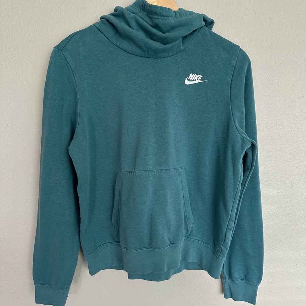Nike Women's Teal Cowl Neck Hoodie Sweatshirt